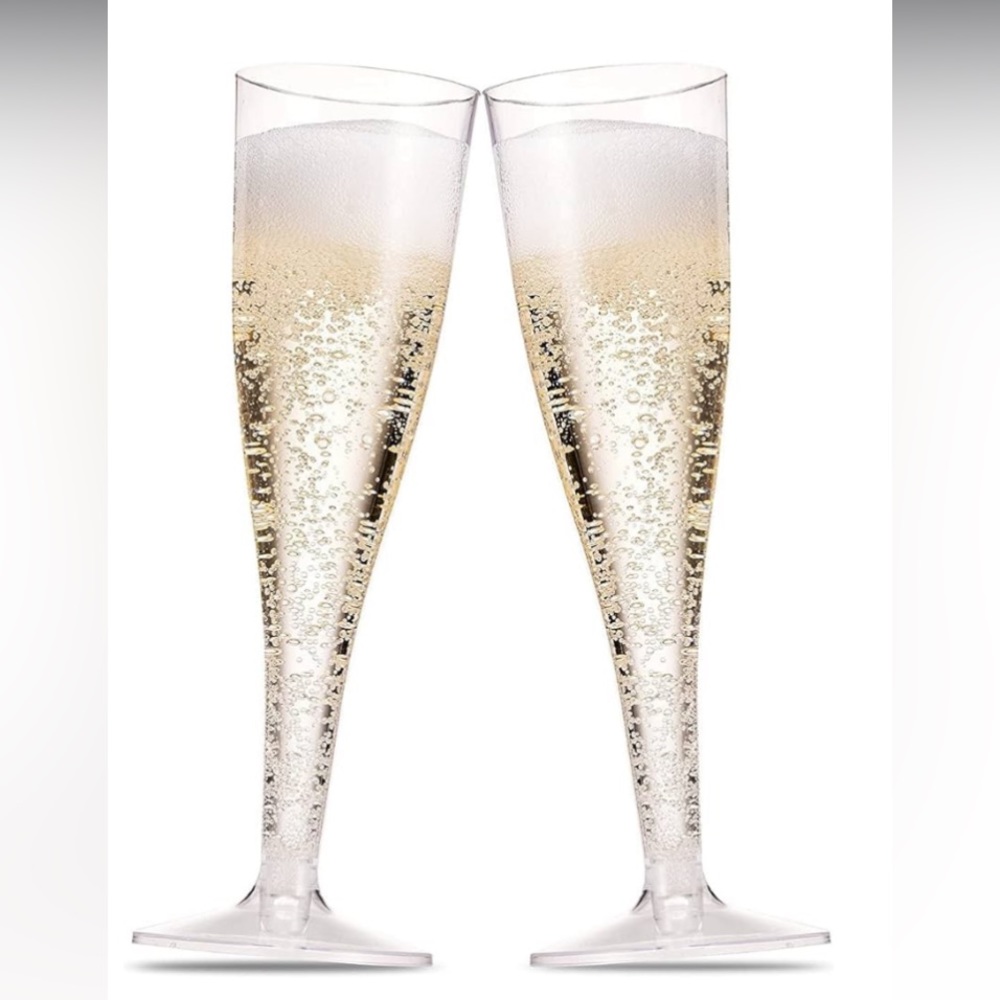 5oz champagne flutes premium heavyweight plastic.
